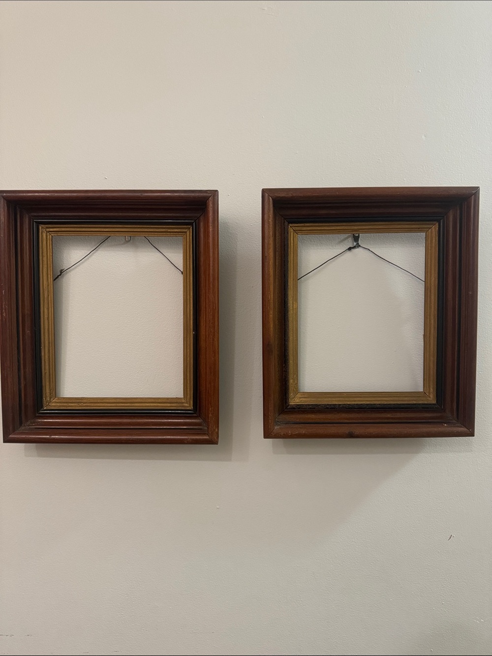 Set of Victorian frames with glass.